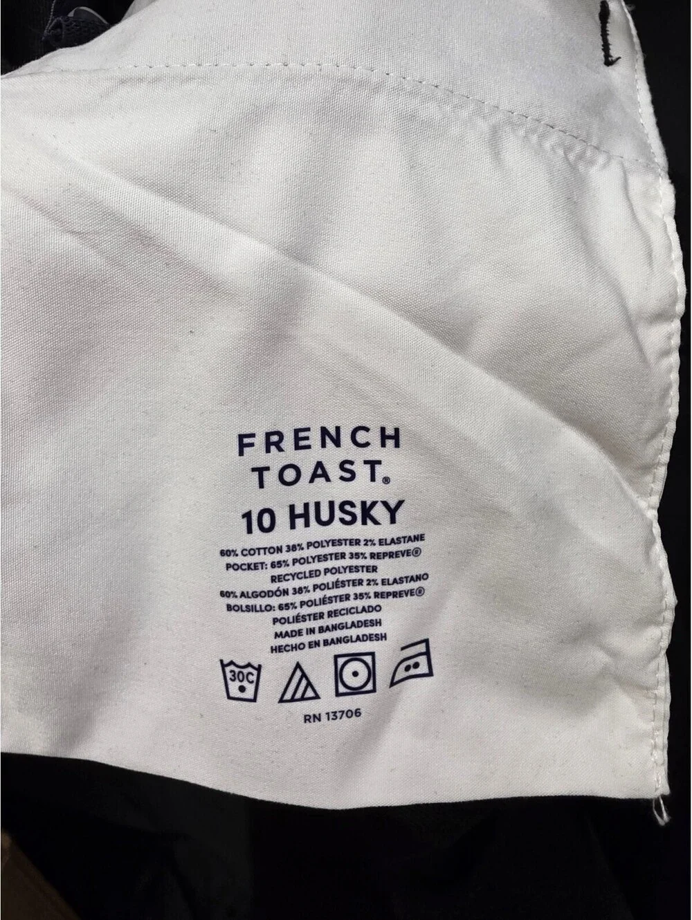 French Toast Boys Black Pull On Relaxed Fit School Uniform Pants Husky 10